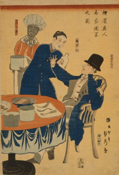 Плакат Banquet at a foreign mercantile house in Yokohama