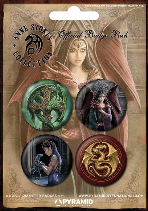 Badge set ANNE STOKES - dragons