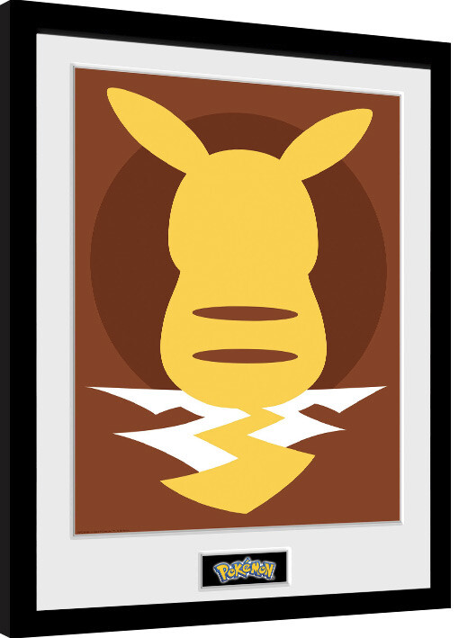 Poster emoldurado Pokemon - Pikachu Silho 25