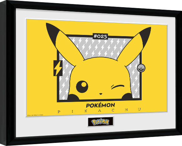 Framed Poster Pokemon - Pikachu wink