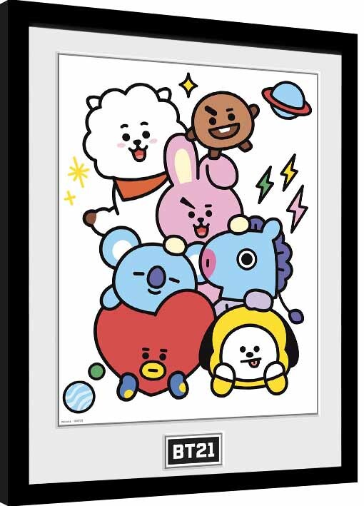 Poster emoldurado BT21 - Characters Stack