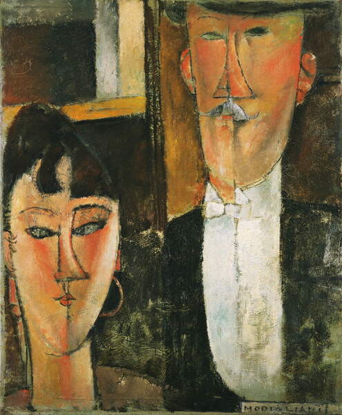 Плакат Bride and Groom - Peinture de Amedeo Modigliani