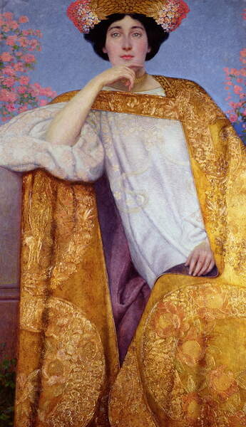 Принти на полотні Portrait of a Woman in a Golden Dress
