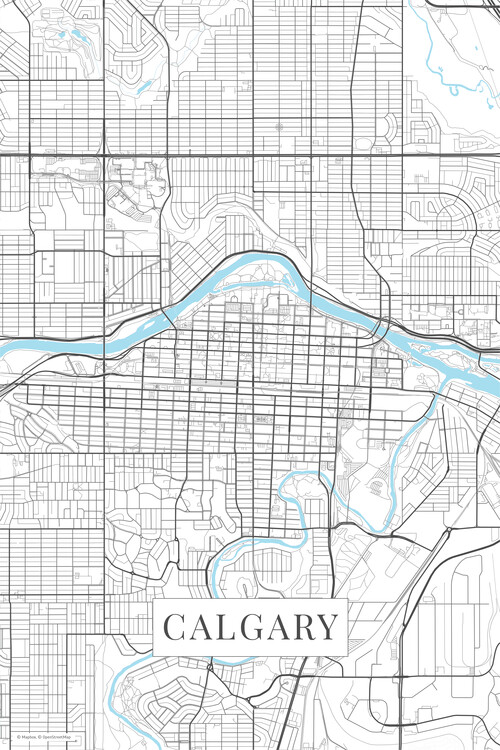 Плакат Calgary white