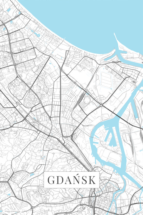 Плакат Gdansk white