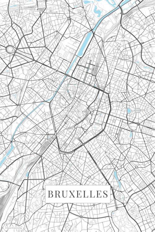 Плакат Bruxelles white