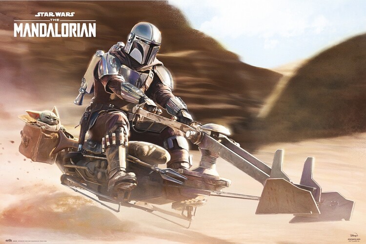 Плакат Star Wars: The Mandalorian - Speeder Bike