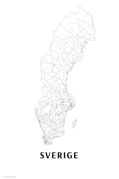Naljepnica Sweden black & white
