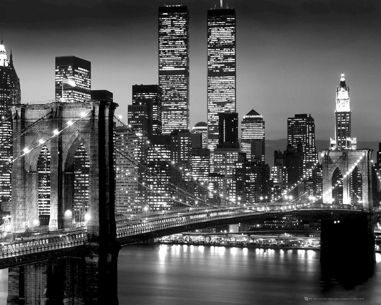 Плакат New York - bridge b/w