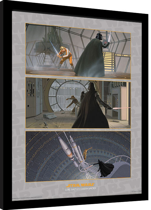 Uokvireni poster Star Wars - Luke Battles Darth Vader