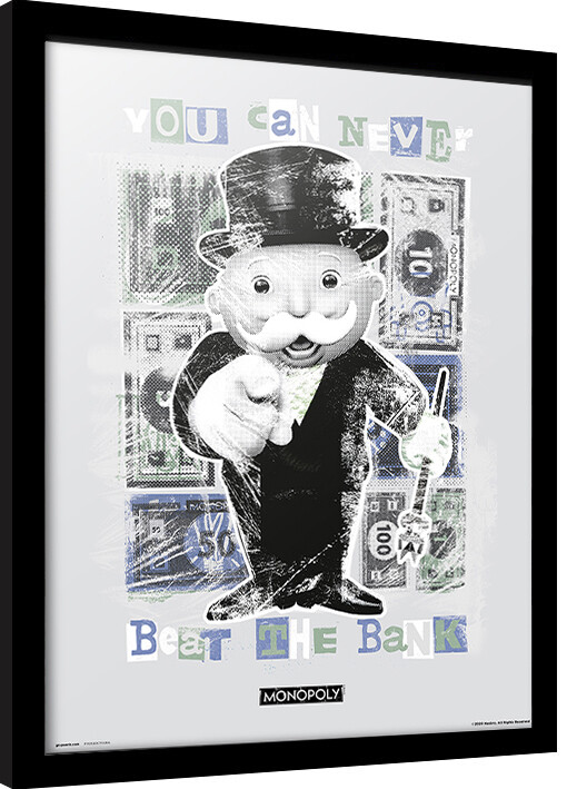 Κορνιζαρισμένη αφίσα Monopoly - You Can Never Beat The Bank