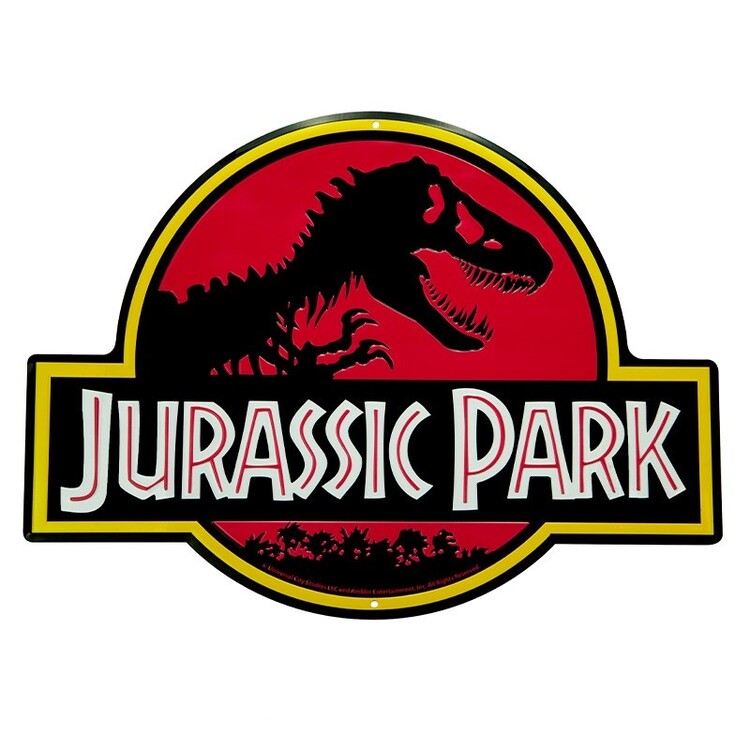 Metallikyltti Jurrasic Park - Logo