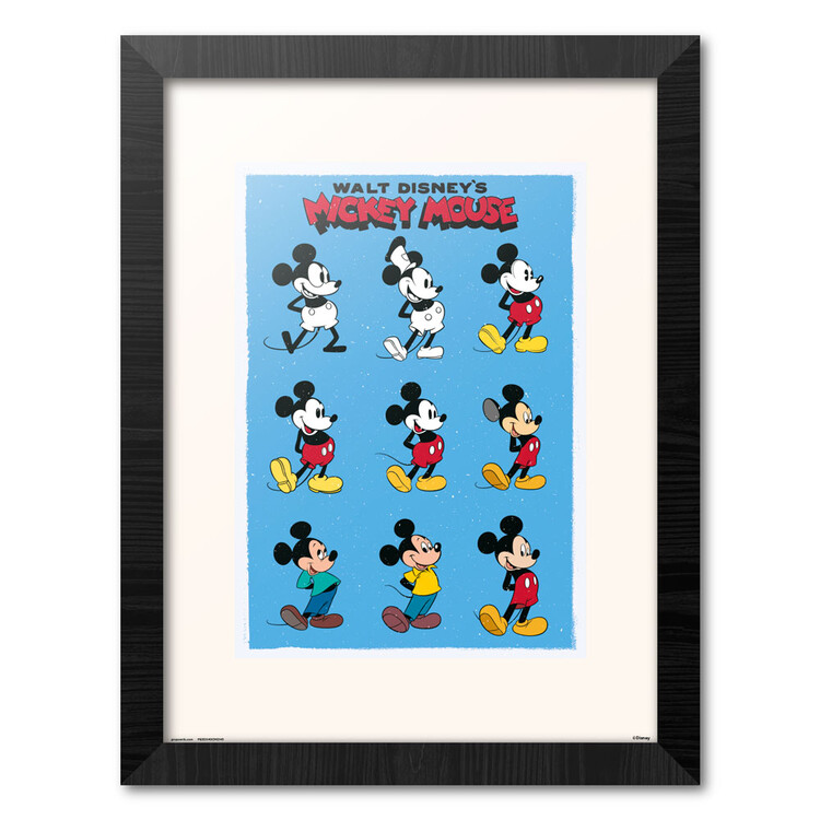 Framed Poster Disney - Mickey Mouse - Evolution