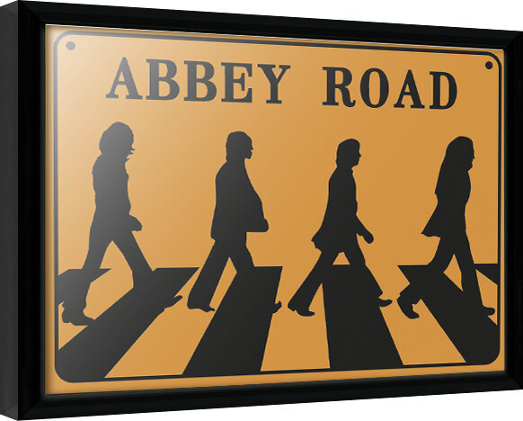 Κορνιζαρισμένη αφίσα The Beatles - Abeey Road Sign