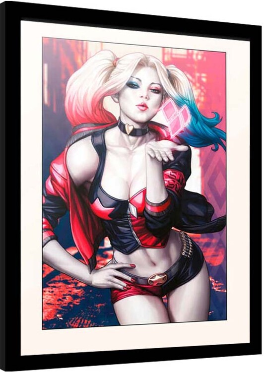 Κορνιζαρισμένη αφίσα Harley Quinn - Kiss