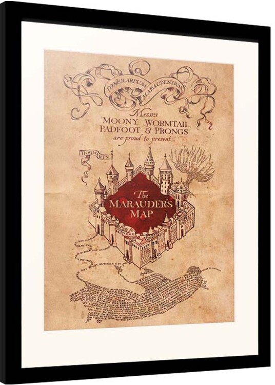 Framed Poster Harry Potter - Marauder‘s Map
