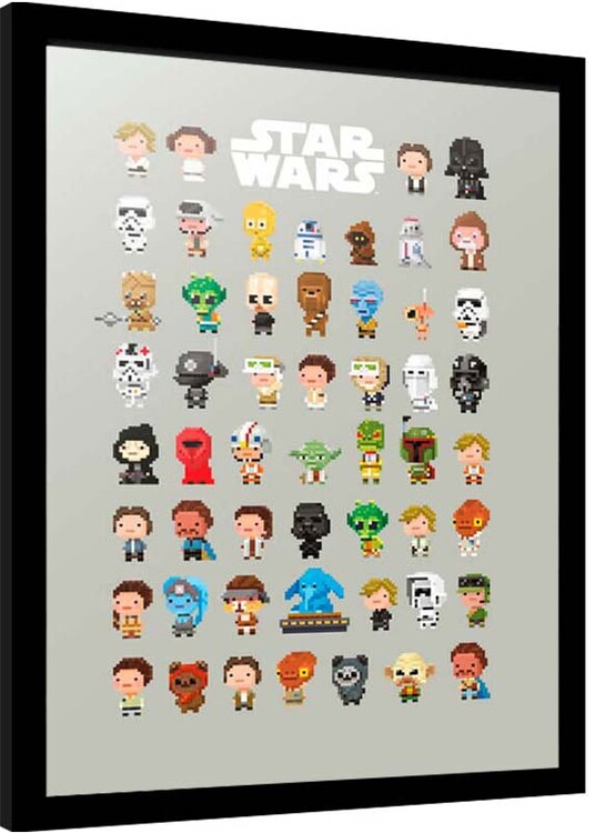 Kehystetty juliste Star Wars - 8-Bit Characters