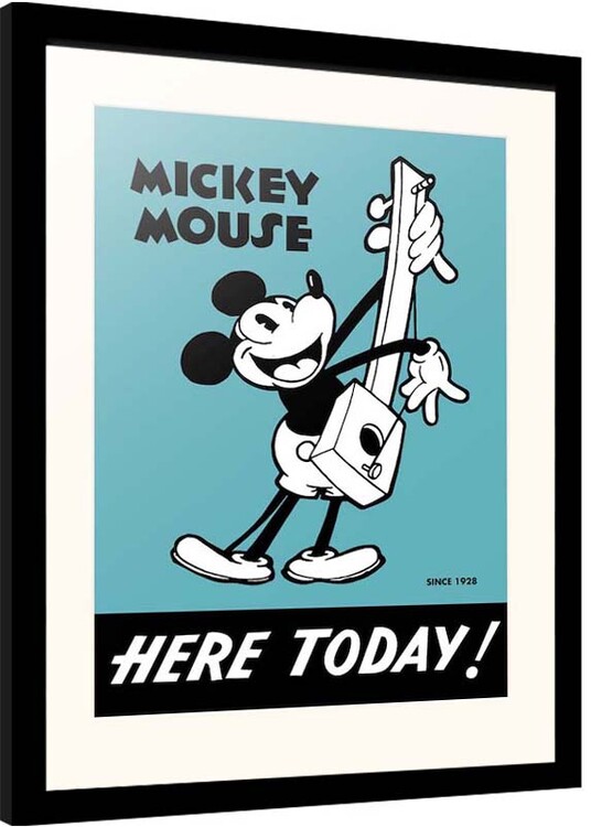 Uokvirjen plakat Disney - Mickey Mouse - Here Today!