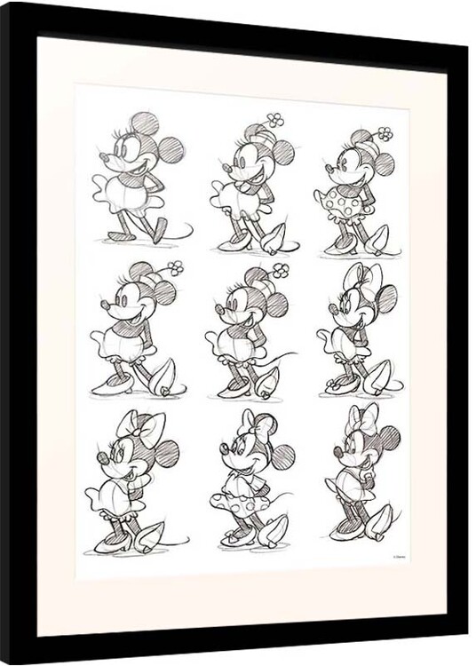 Framed Poster Disney - Minnie Mouse - Sketch