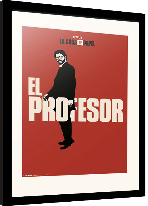 Framed poster La Casa De Papel - El Profesor