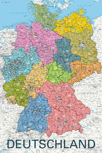 Плакат Map - deutschland political 2011