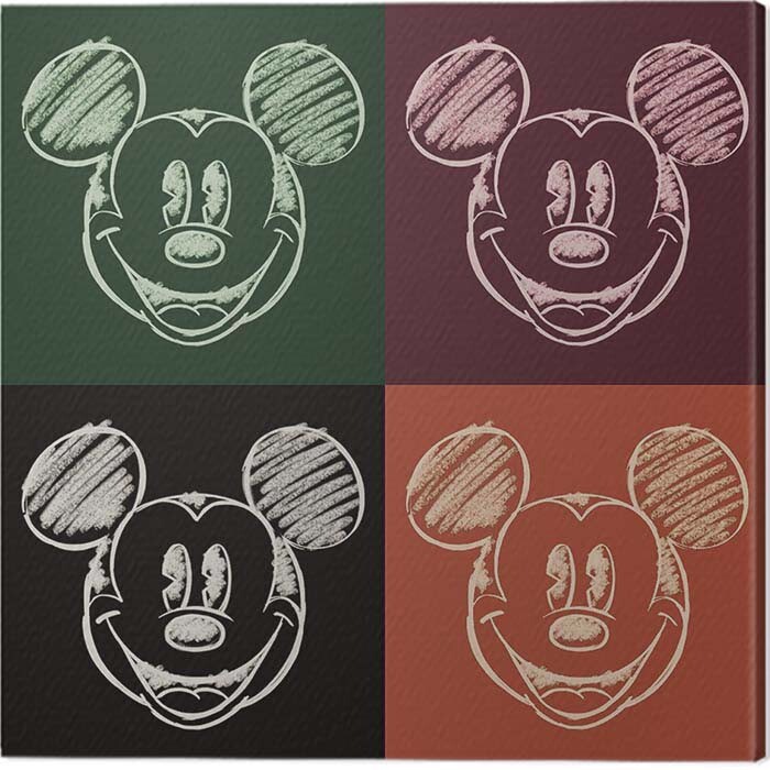 Canvas-taulu Mickey Mouse - Chalk Faces