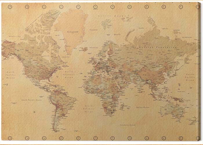 Принти на полотні World Map - Vintage Style