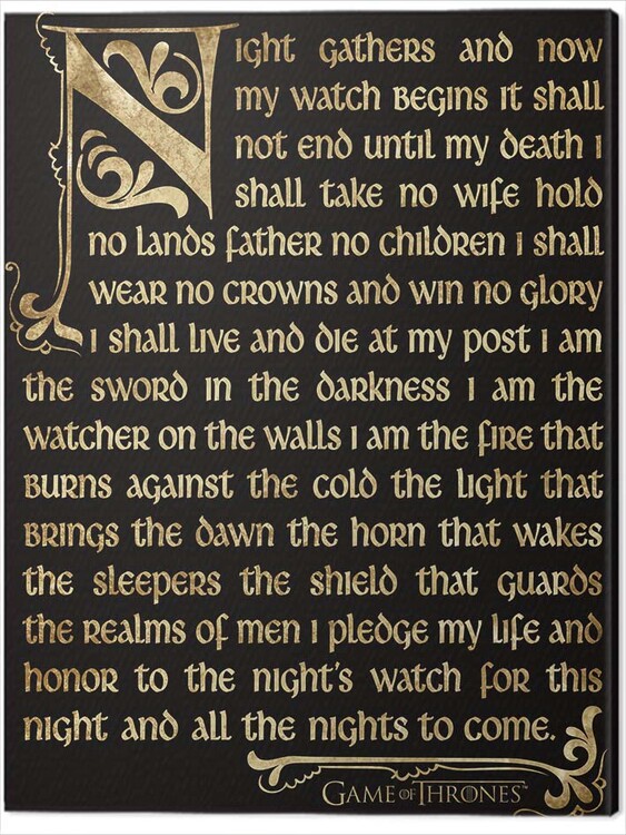 Принти на полотні Game of Thrones - Season 3 - Nightwatch Oath