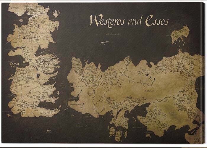 Принти на полотні Game of Thrones - Westeros and Essos Antique Map