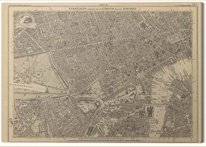 Принти на полотні Stanfords Library - Map of London