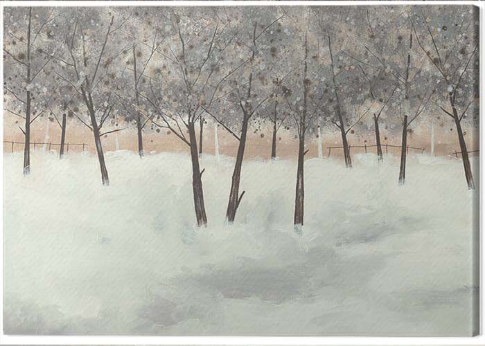 Canvas Print Stuart Roy - Silver Trees on White