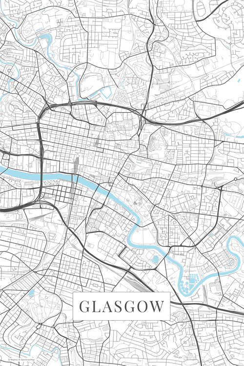 Плакат Glasgow white