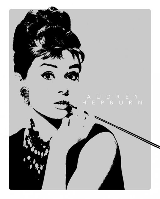 Плакат Audrey Hepburn - cigarello/grey