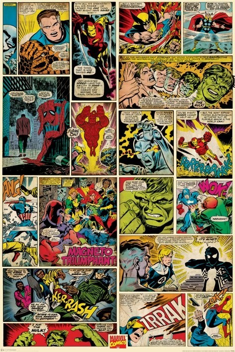 Poster MARVEL COMICS - comic panels