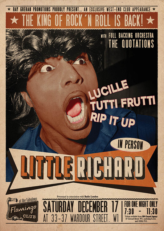 Плакат Little Richard Flamingo - Club Wardour St