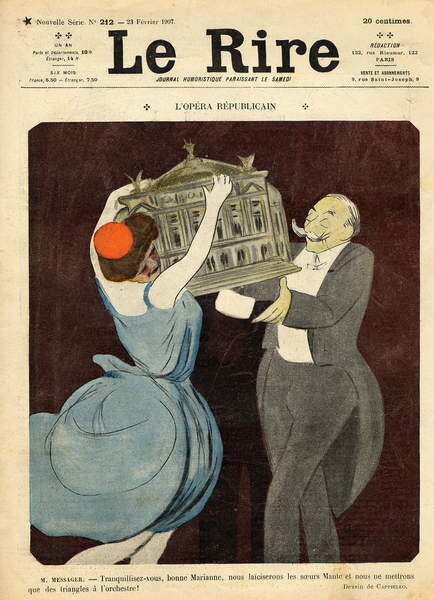 Принти на полотні Cartoon of the composer Andre Messager