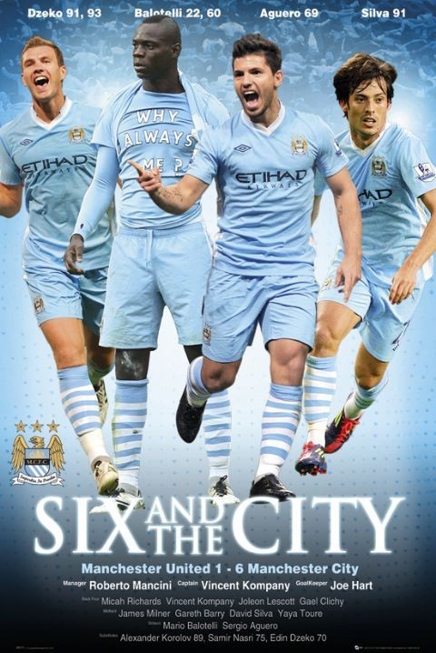 Плакат Manchester City - six-one