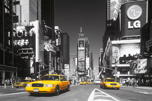Плакат Times square - Yellow cab