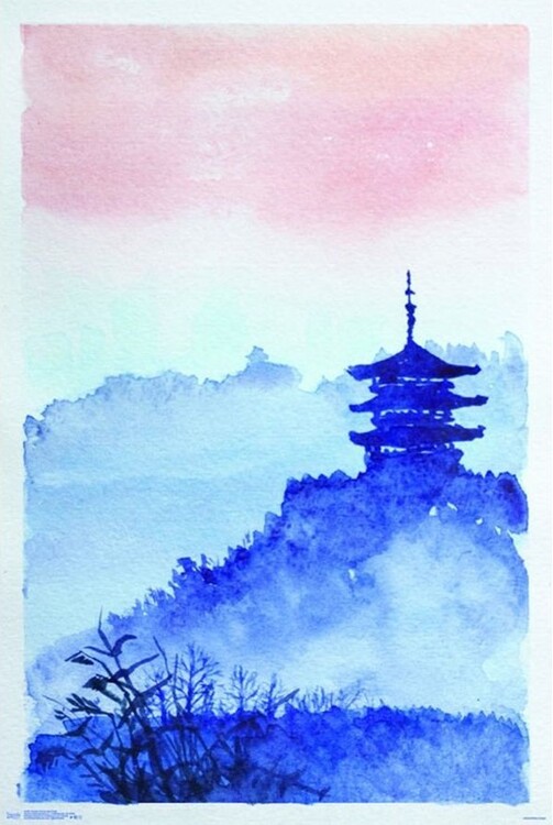 Плакат Temple Forest and Dawn