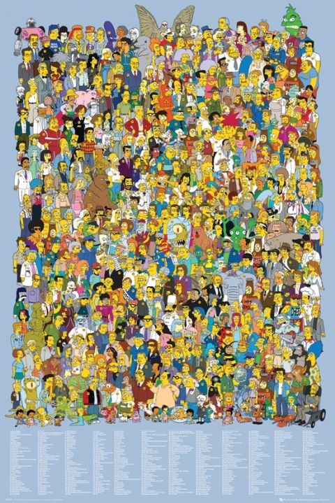Плакат THE SIMPSONS - cast 2012