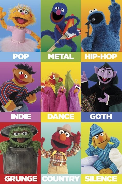 Плакат SESAME STREET - music genres