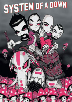 Плакат System of a Down - mushrooms