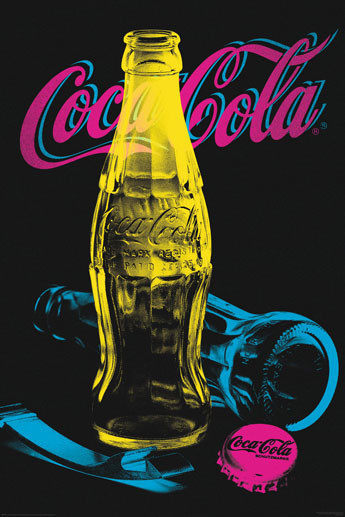 Poster Coca Cola - Black light