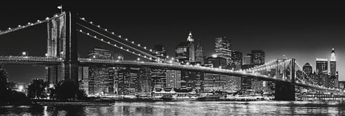 Плакат New York - Brooklyn bridge b/w