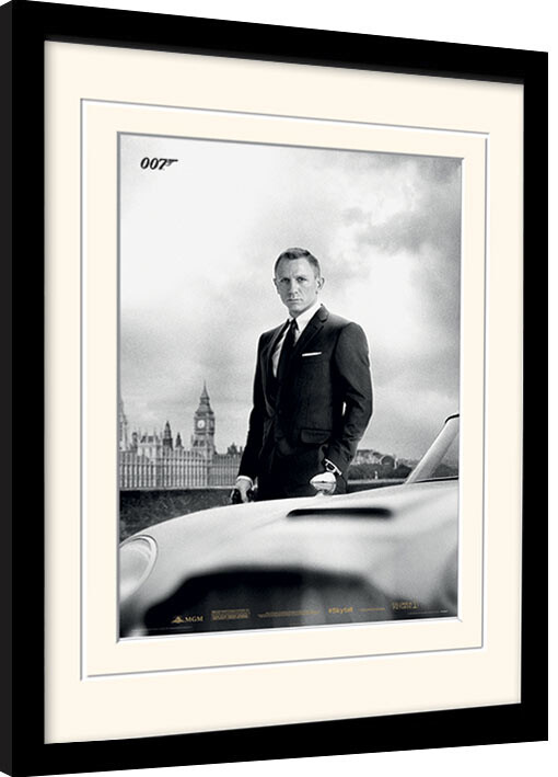 Poster emoldurado James Bond - Bond & DB5 - Skyfall