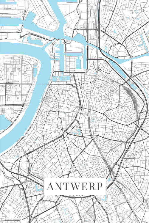 Плакат Antwerp white