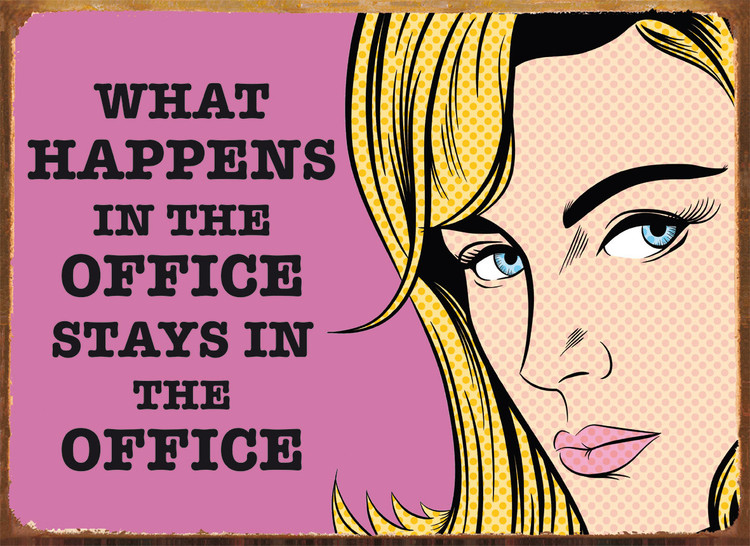 Μεταλλική πινακίδα WHAT HAPPENS OFFICE