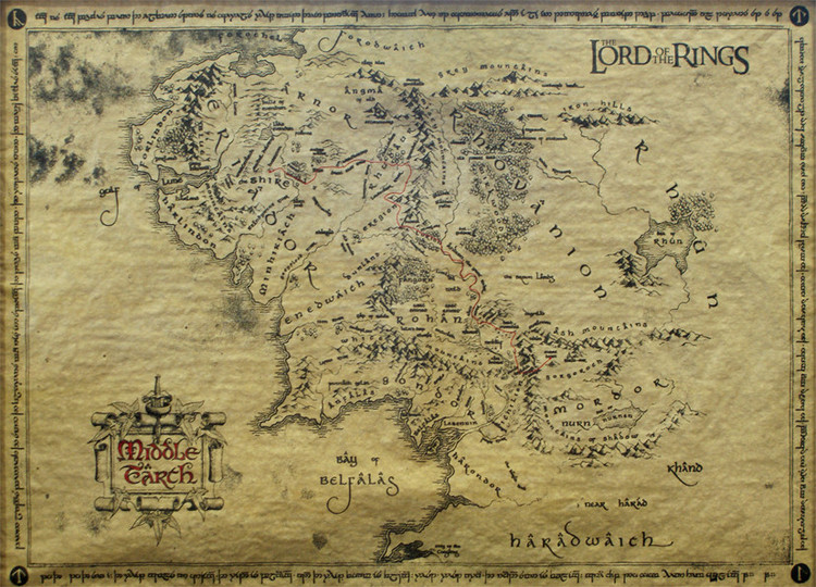 Плакат The Lord Of The Rings - Middle Earth Map (special)