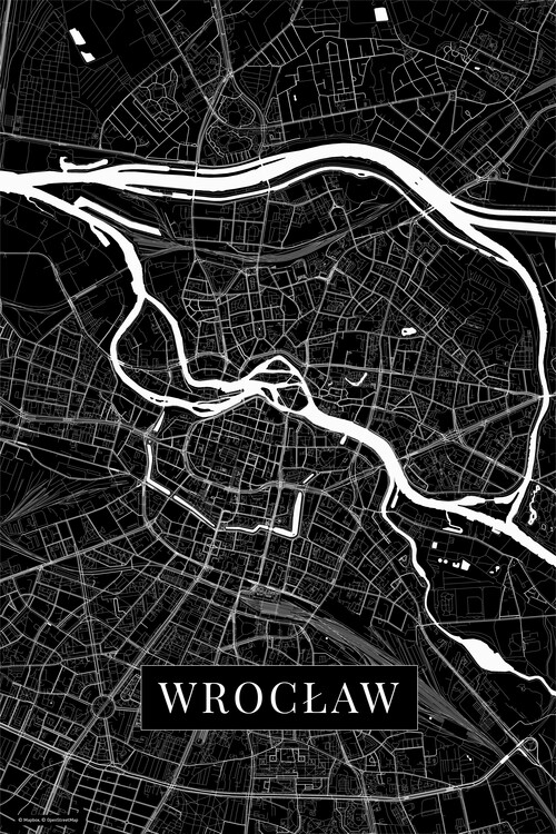 Плакат Wroclaw black