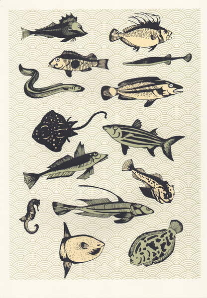 Плакат Yellow Japanese Fish, 2016